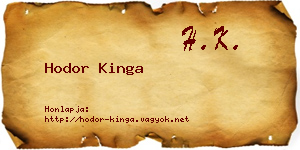 Hodor Kinga névjegykártya